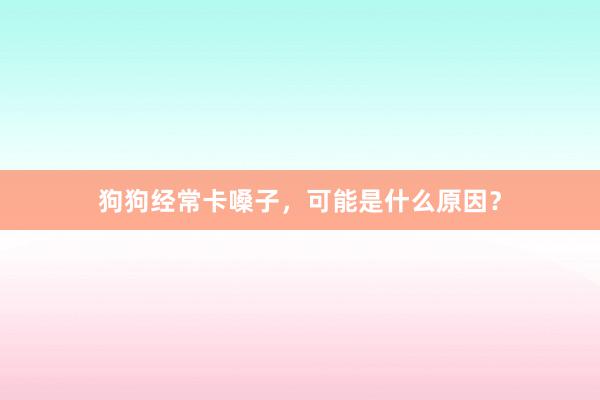 狗狗经常卡嗓子，可能是什么原因？