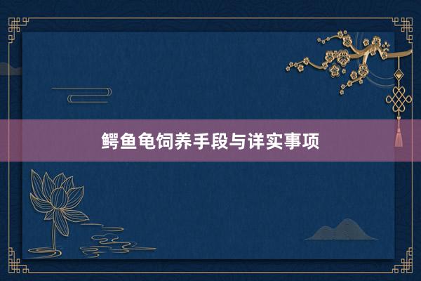 鳄鱼龟饲养手段与详实事项